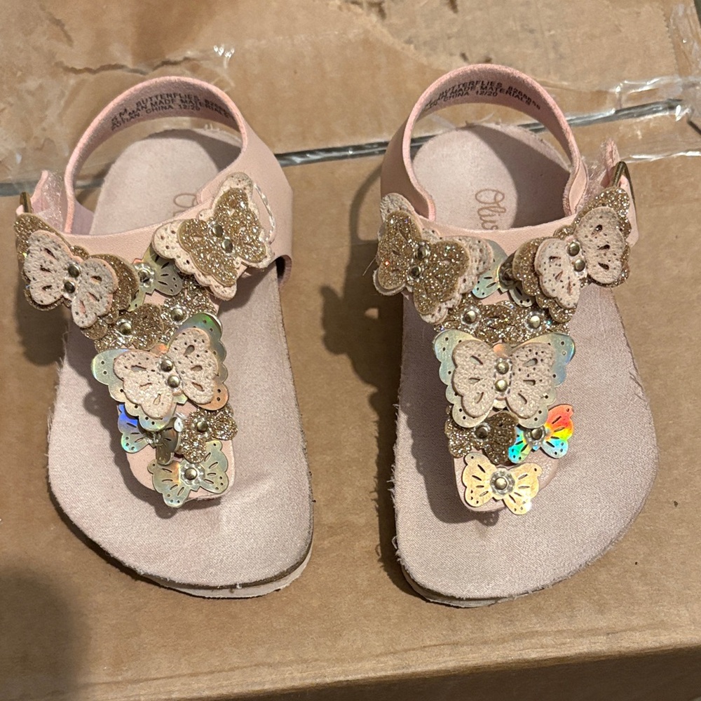 Glittery Butterfly Kids Sandals